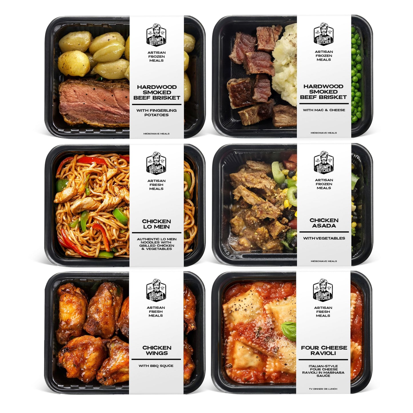 Gflavor Blendpy Butcher Chef-Crafted Gourmet Meals Sampler: Bbq Fusion 6-Pack (10-15 Oz Each) - Top-Grade Prepared Meals & Entrees