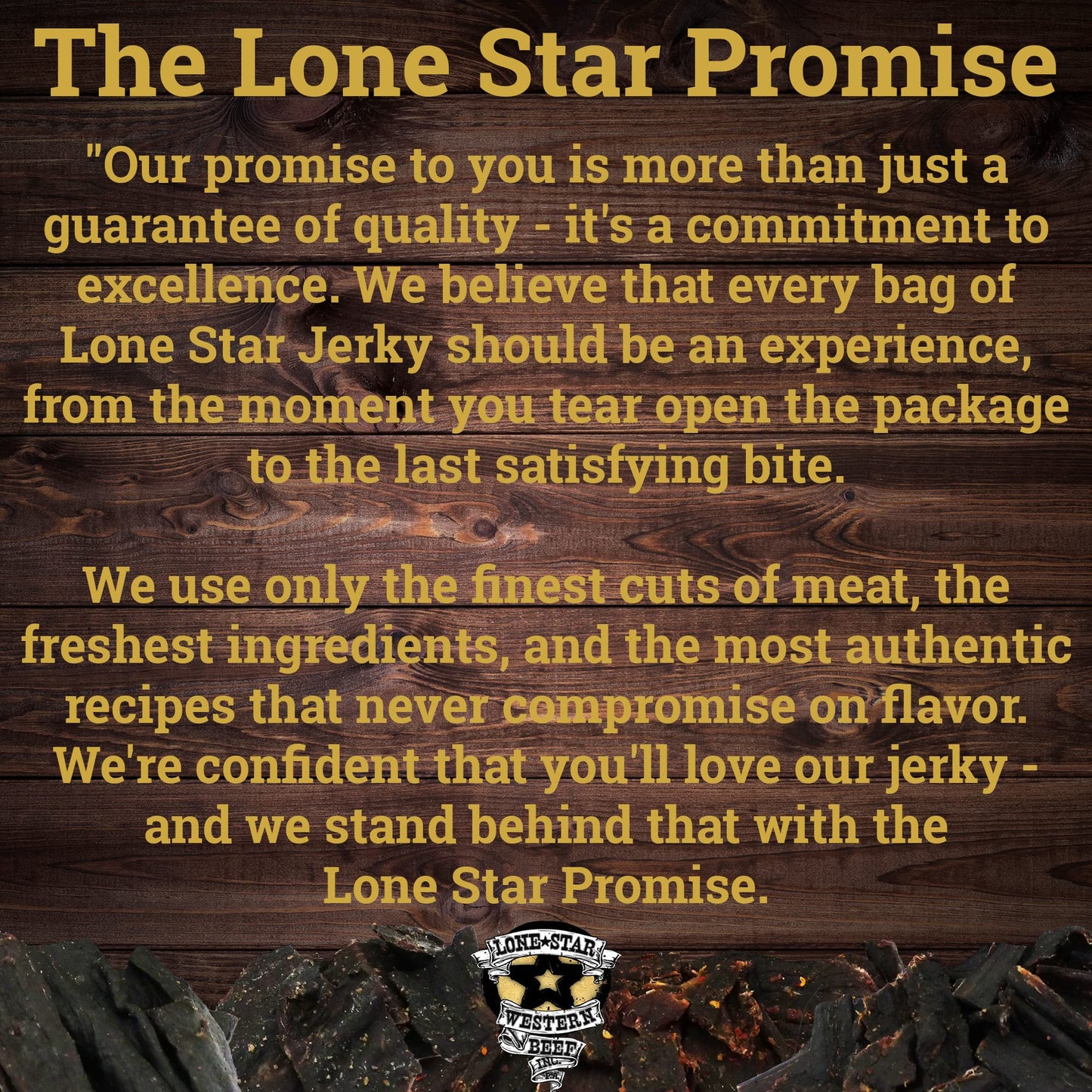 Lone Star Brazilian Steakhouse Flavored Beef Jerky - 1 Pound Resealable Bag - Hickory Smoked Handcrafted Flavor - High Protein Healthy Meat Snack