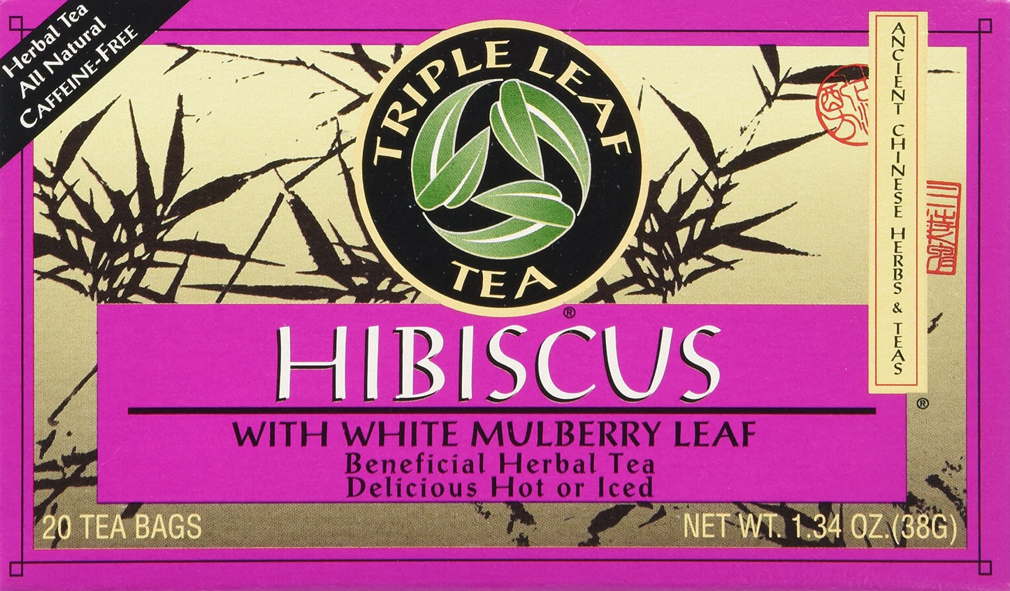 Triple Leaf Tea - Hibiscus - White Mulberry - 20 Tea Bags - 1 Case