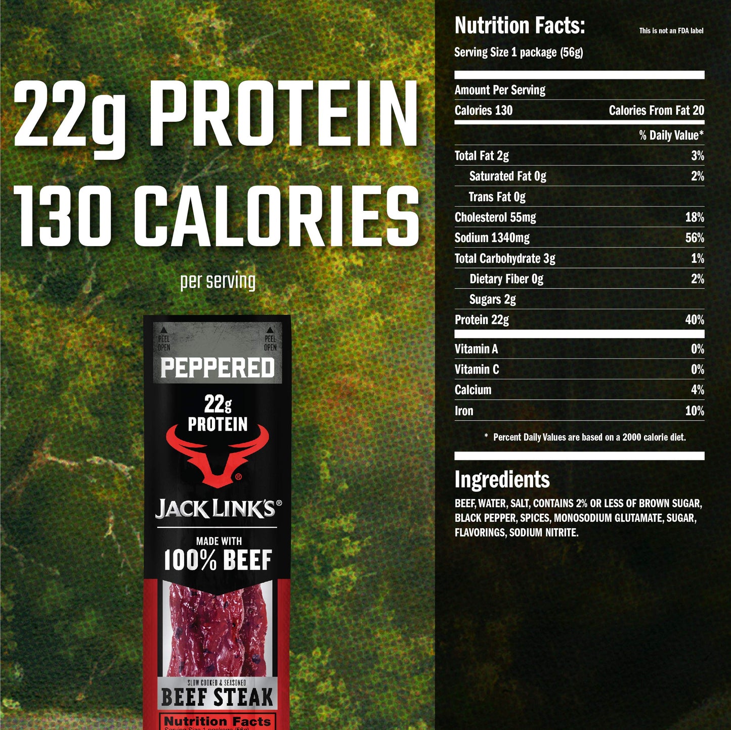 Jack Links Beef Steak Snack, 22g Protein, Keto Friendly, 2 Oz. (12 Count), Individually Wrapped, Bulk Pack