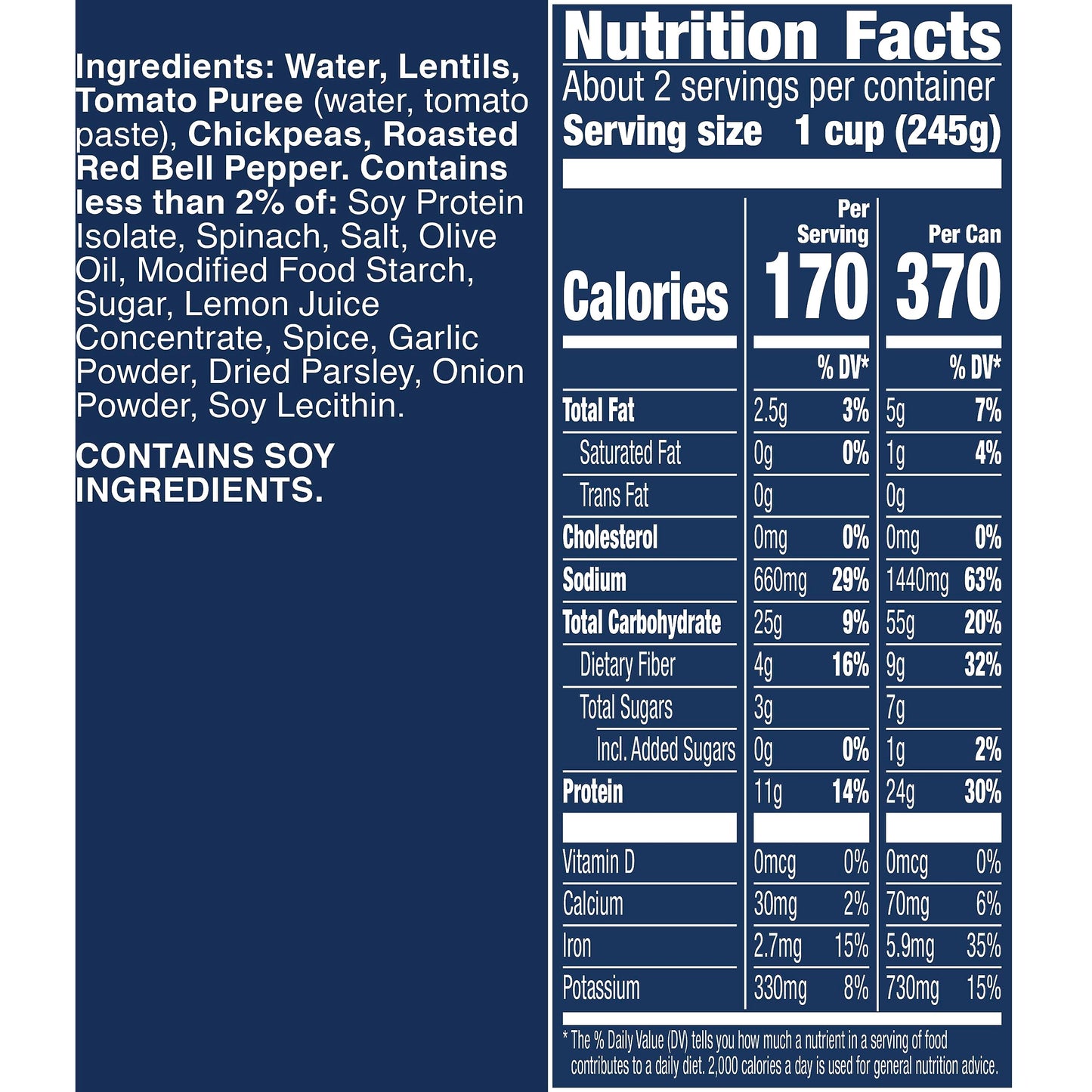Progresso Mediterranean-Style Lentil Protein Soup, Vegetarian, 19 oz