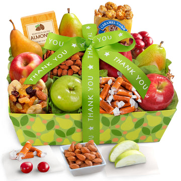 A Gift Inside Thank You Orchard Delight Fruit And Gourmet Basket