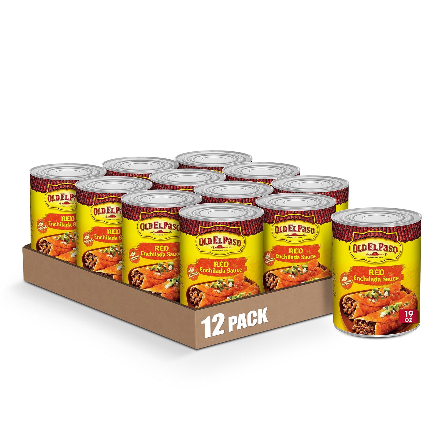 Old El Paso Medium Red Enchilada Sauce, 1 ct., 19 oz. (Pack of 12)