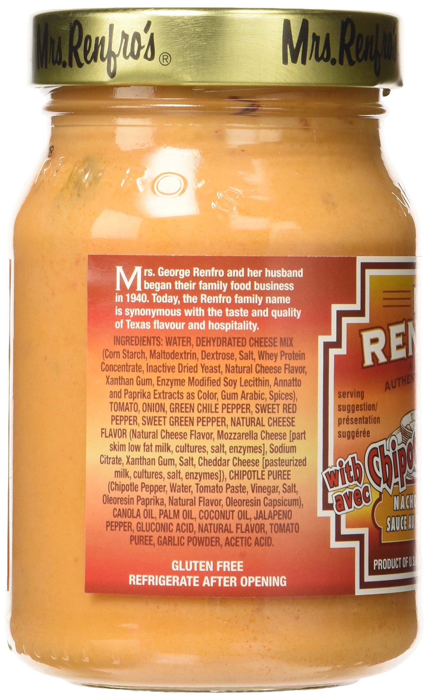 Mrs. Renfros Nacho Cheese Sauce with Chipotle, 16 oz