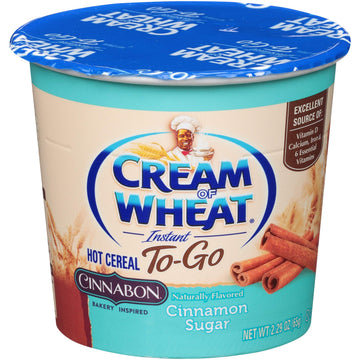 Cream of Wheat Instant Hot Cereal To-Go Cups, Cinnabon, 2.29 Ounce (Pack of 6)
