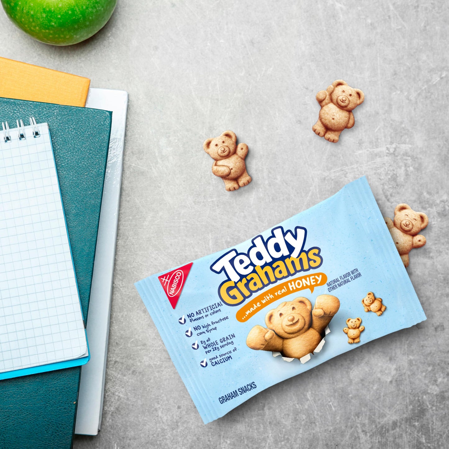 TEDDY GRAHAMS Honey Graham Snacks, 40 Kids Snack Packs (4 Boxes)
