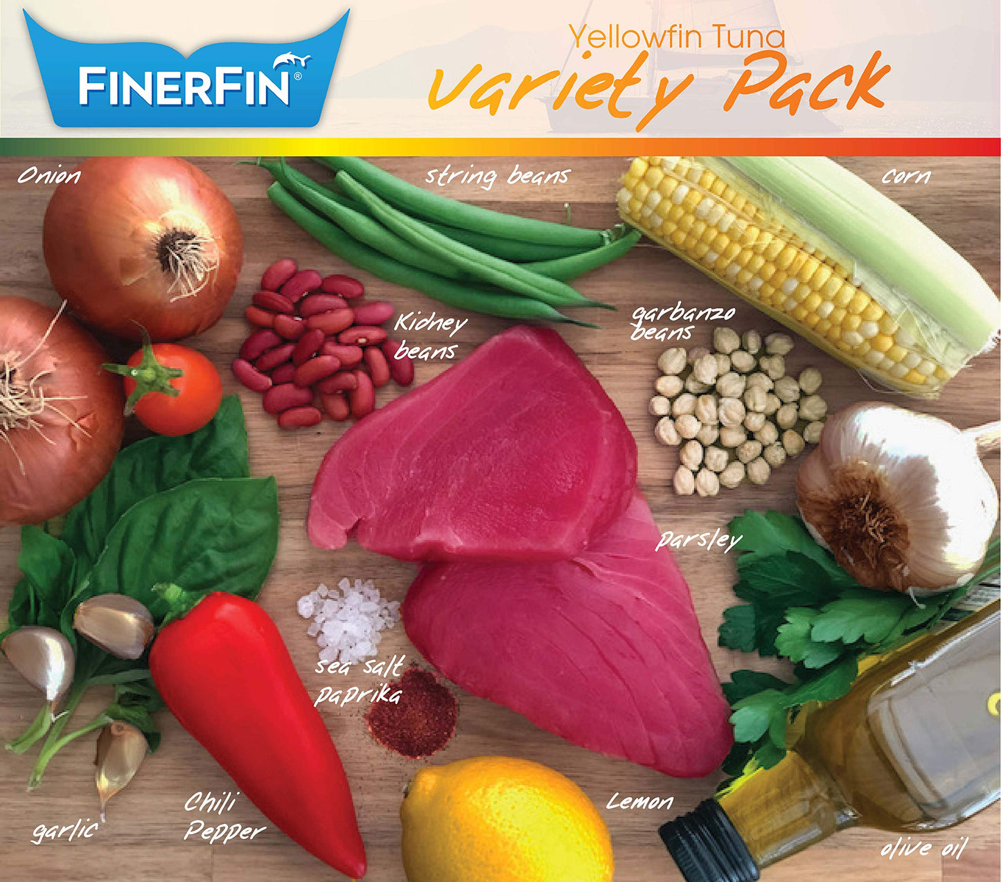Finerfin Yellowfin Tuna Salad In Organic Olive Oil | Tasters Variety Pack | Enhanced Canned Tuna Fish With Evoo | Gourmet Ready-To-Eat Wild-Caught Fillets | 4.4Oz Can - 12 Pack