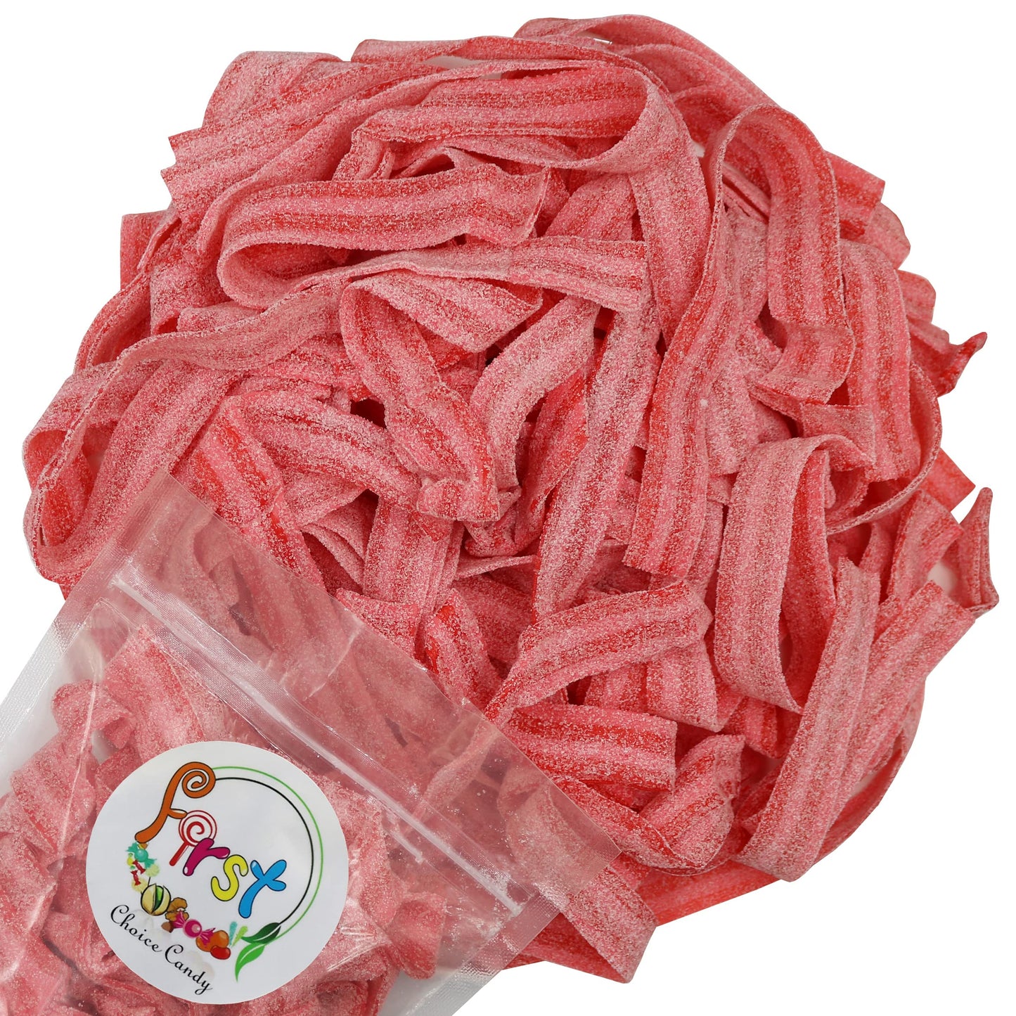 Variety Color Sour Gummy Belts (Raspberry Cherry, 1 Lb)