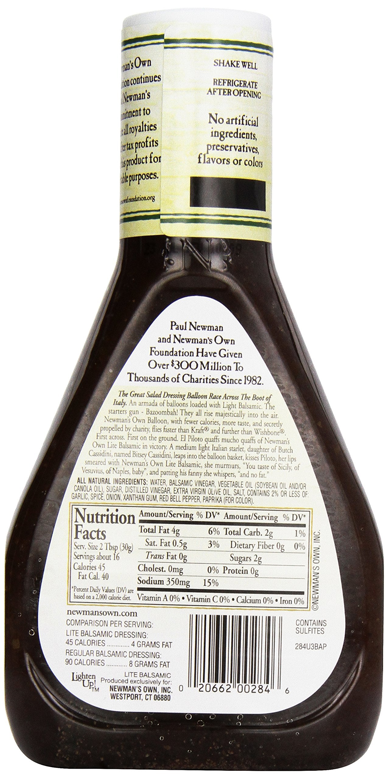 Newman'S Own Lite Balsamic Vinaigrette, 16 Oz