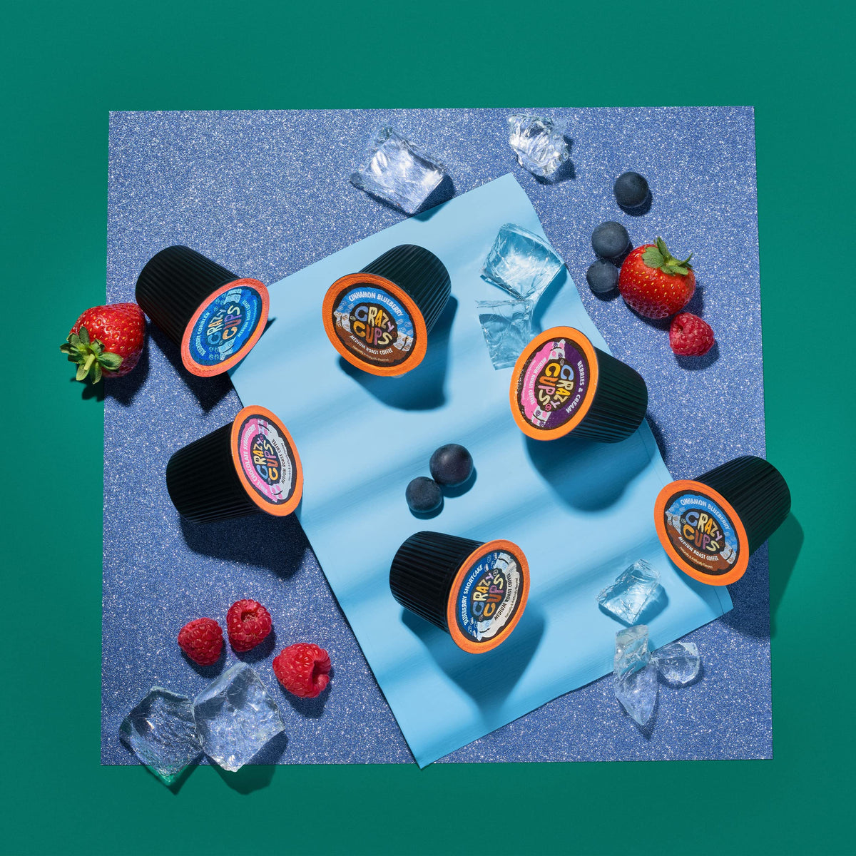 Crazy Cups Flavored Coffee Pods, Berries & Cream, Medium Roast, 88 Count (Pack of 4), Compatible with Keurig K Cup Machines