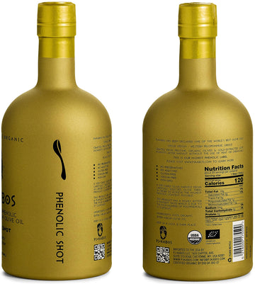 P.J. Kabos 2024/25 Harvest, Extremely High Phenolic (1000+ Mg/Kg), Usda Organic Greek Extra Virgin Olive Oil, Kosher, Greece, Co