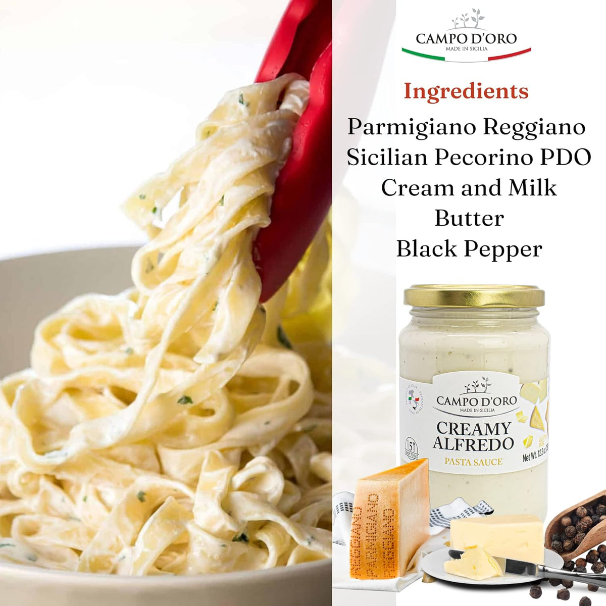 Campo D'Oro, Creamy Alfredo Pasta Sauce, 12.3 oz (348g)