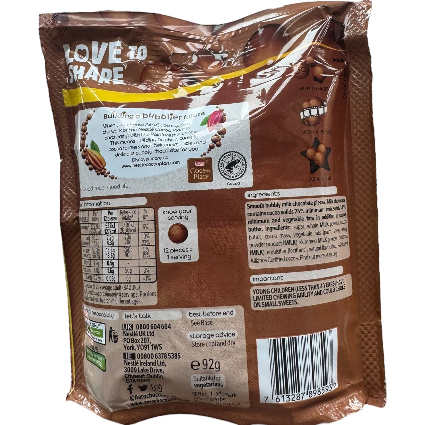 Nestle Aero Chocolate Melts