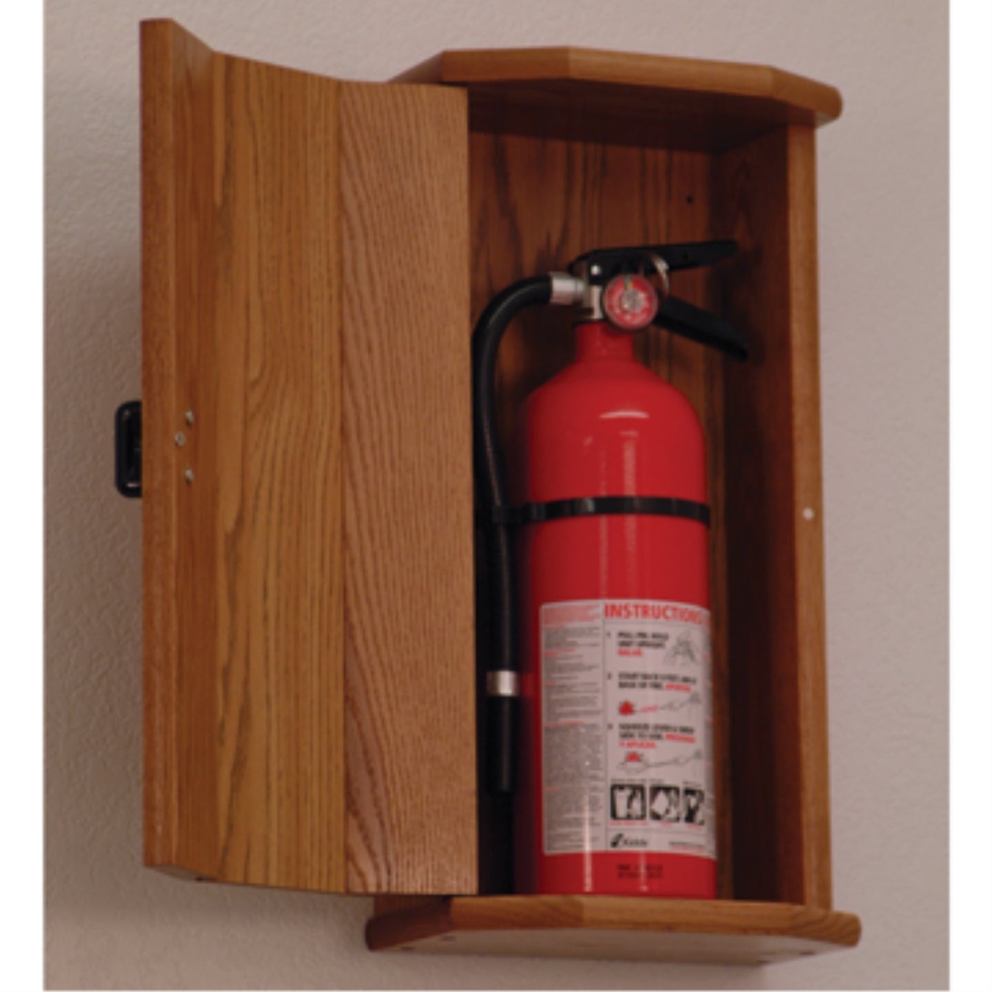 Wooden Mallet Fire Extinguisher Cabinet, 10 Lb. Capacity, Medium Oak