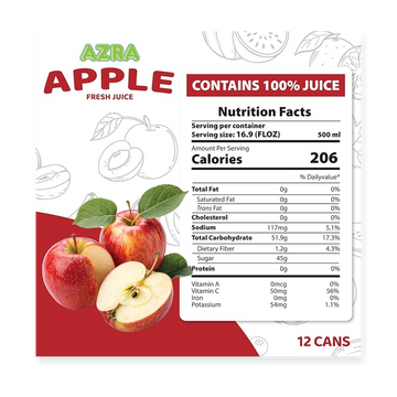 AZRA 100% Juice – 500ml Cans, Zero Sugar Beverages for Kids & Adults