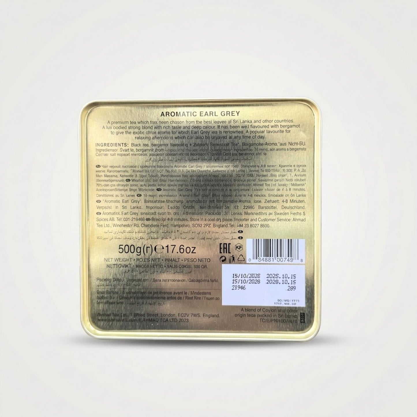 Ahmad Aromatic Earl Grey tea Tin(500g)