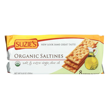 Suzie's Organic Olive Oil Saltines - 12 Pack, 8.8 Oz Each