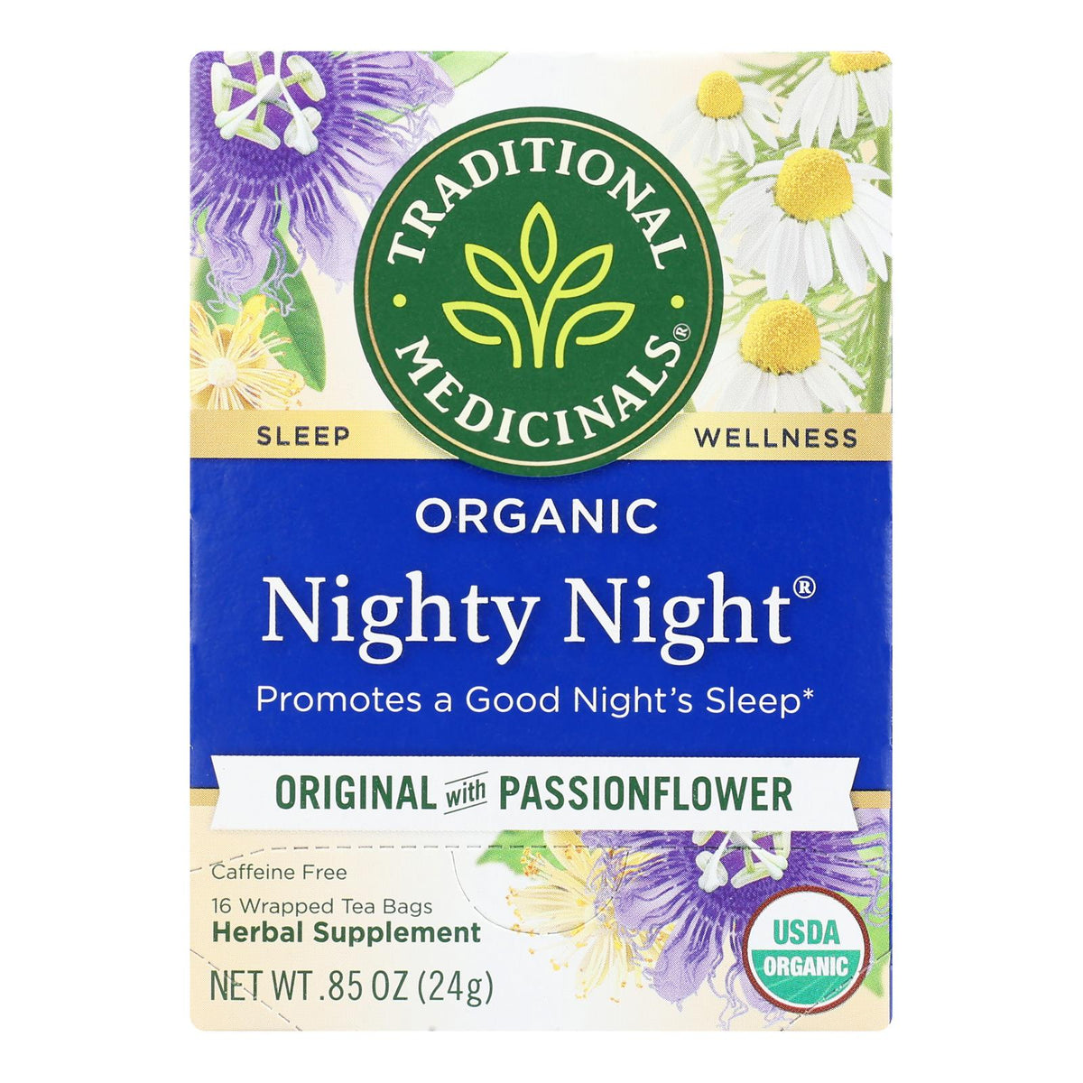 Organic Nighty Night Herbal Tea, 16 Bags, Case of 6