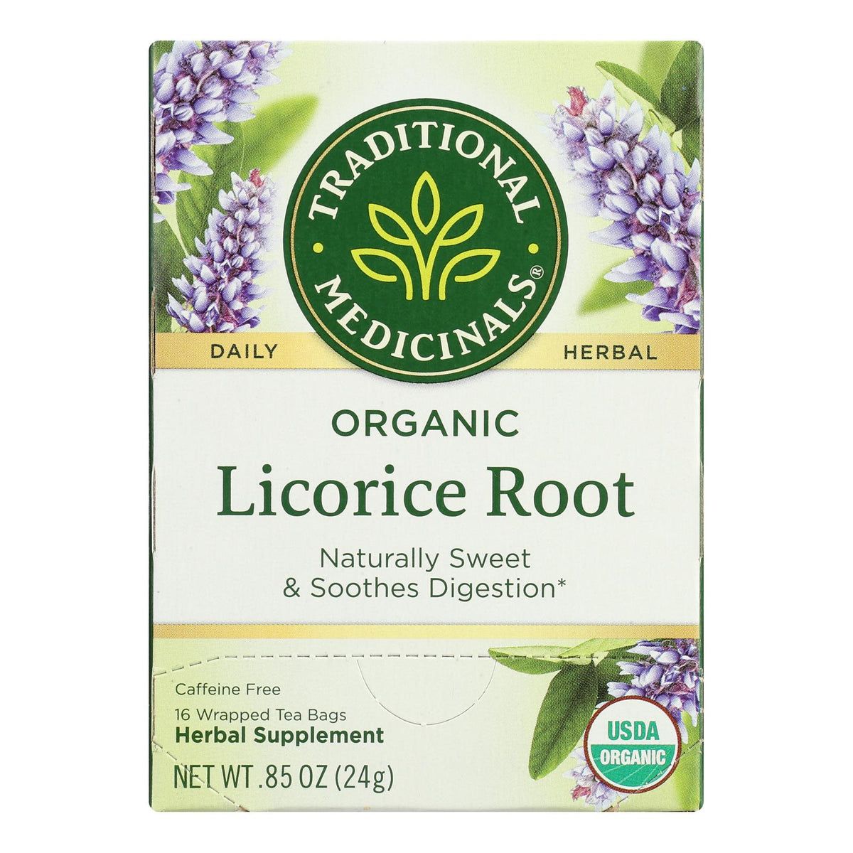 Organic Licorice Root Herbal Tea - 16 Bags, Case of 6
