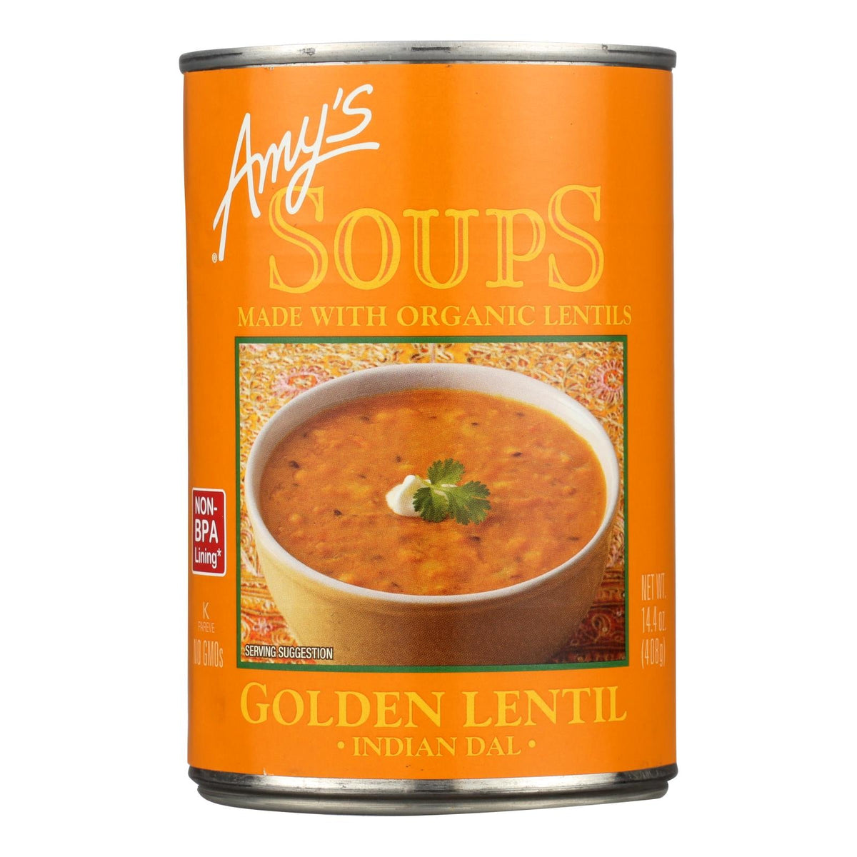 Amy's Organic Golden Lentil Soup, 12-Pack, 14.4 Oz