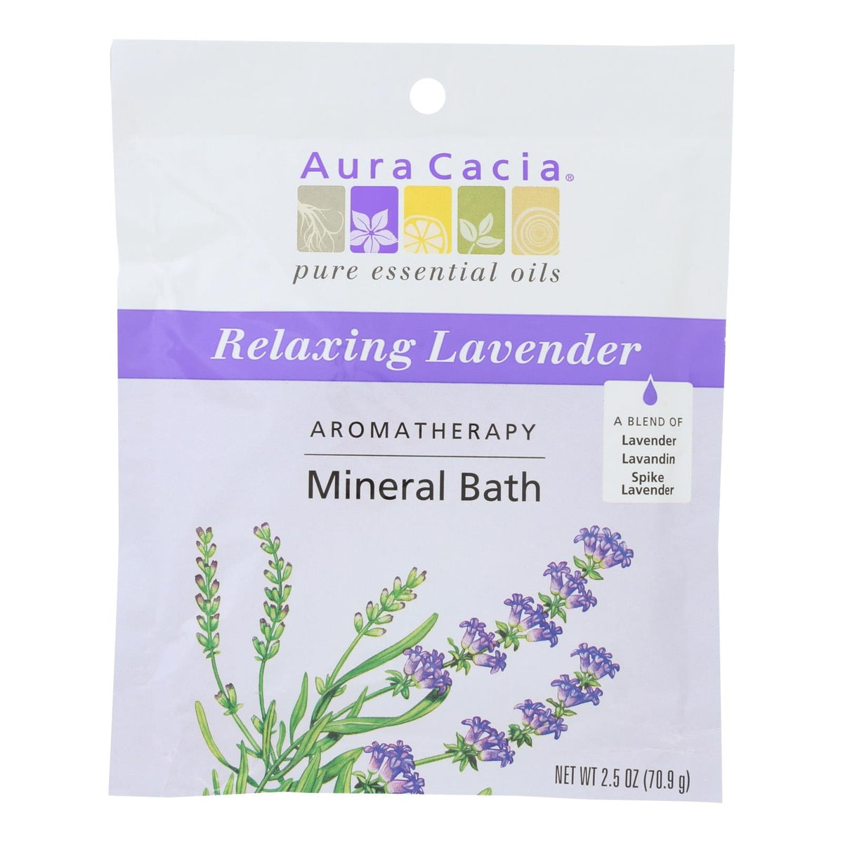 Aura Cacia Lavender Mineral Bath 2.5oz - Pack of 6