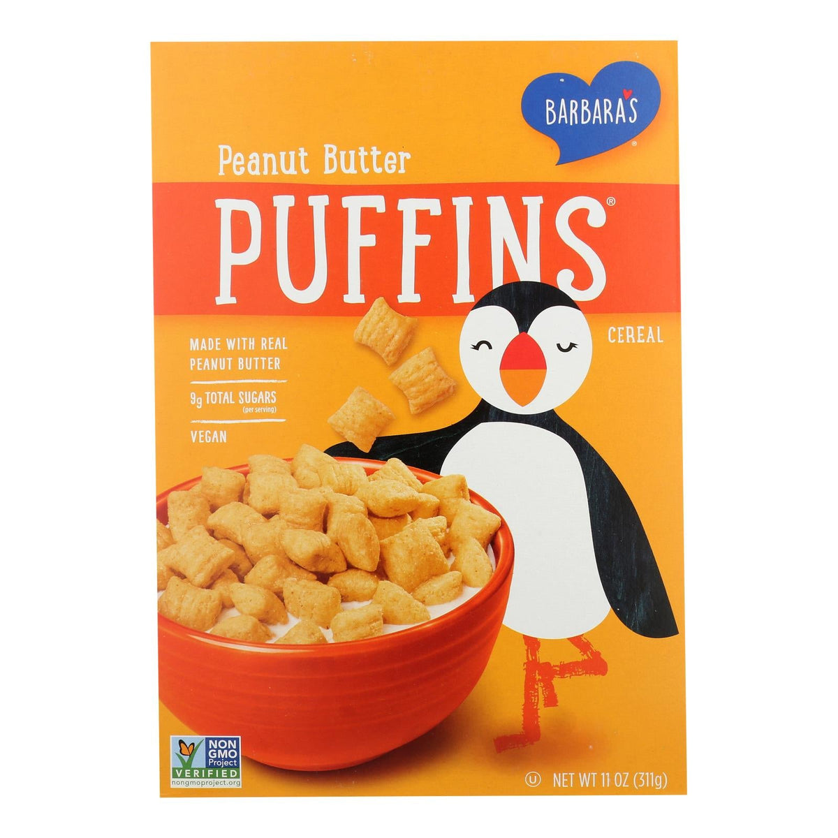 Puffins Peanut Butter Cereal, 11 oz, Case of 12
