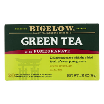 Bigelow Green Tea with Pomegranate - 6 Boxes of 20 Bags