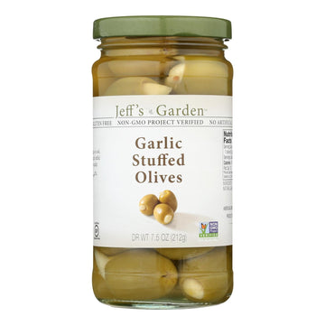 Jeff's Natural Garlic Stuffed Olives - 6 Pack, 7.5 Oz Each