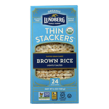 Lundberg Brown Rice Cakes - Thin Stackers, 6-Pack