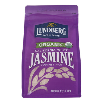 Lundberg Organic White Jasmine Rice, 6-Pack, 2 lbs Each