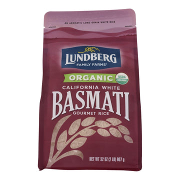 Lundberg Organic White Basmati Rice, 6 Pack, 2 lb Each