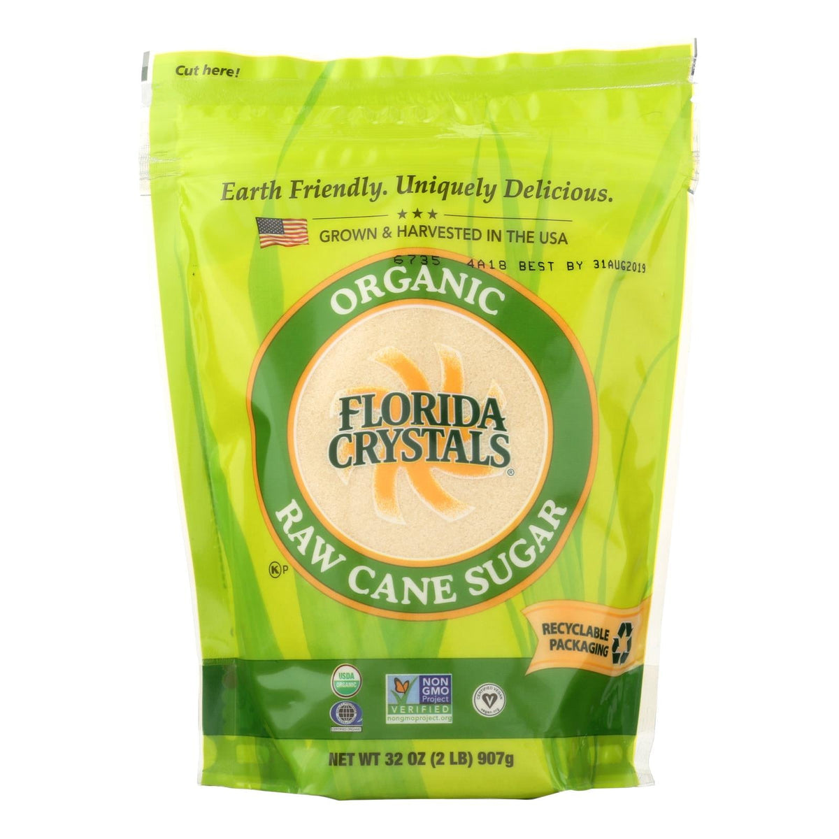 Organic Cane Sugar by Florida Crystals - 6 Pack, 2 lb Each