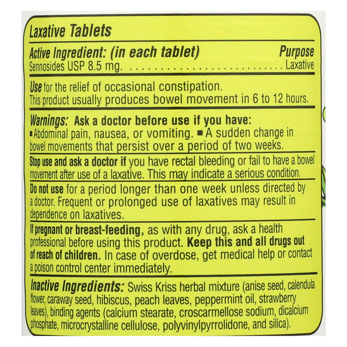 Swiss Kriss Herbal Laxative - 120 Tablets