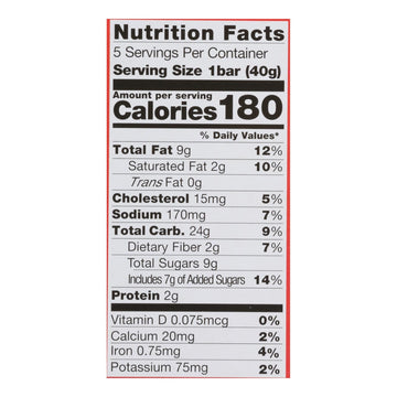 Pamela's Oat Choc Chip Peanut Butter Bars, 6-Pack, 1.41 oz
