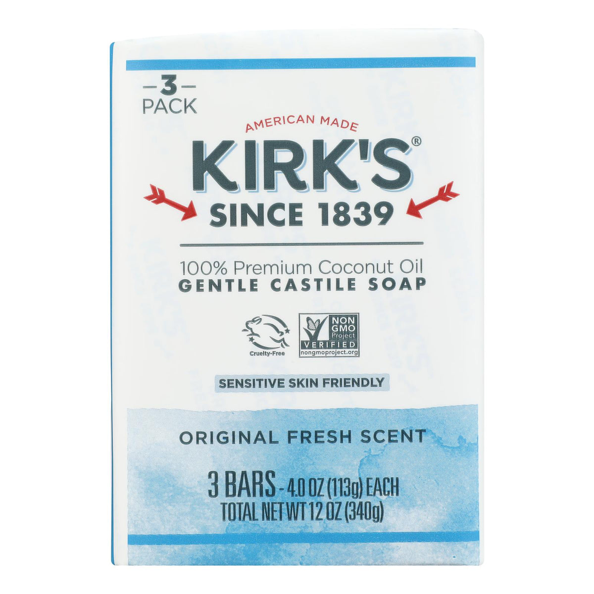 Kirk's Natural Castile Soap Original - 4 oz Each / Pack of 3
