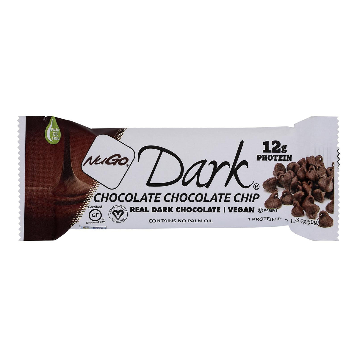 NuGo Dark Choc Chip Nutrition Bars - 50g, Pack of 12