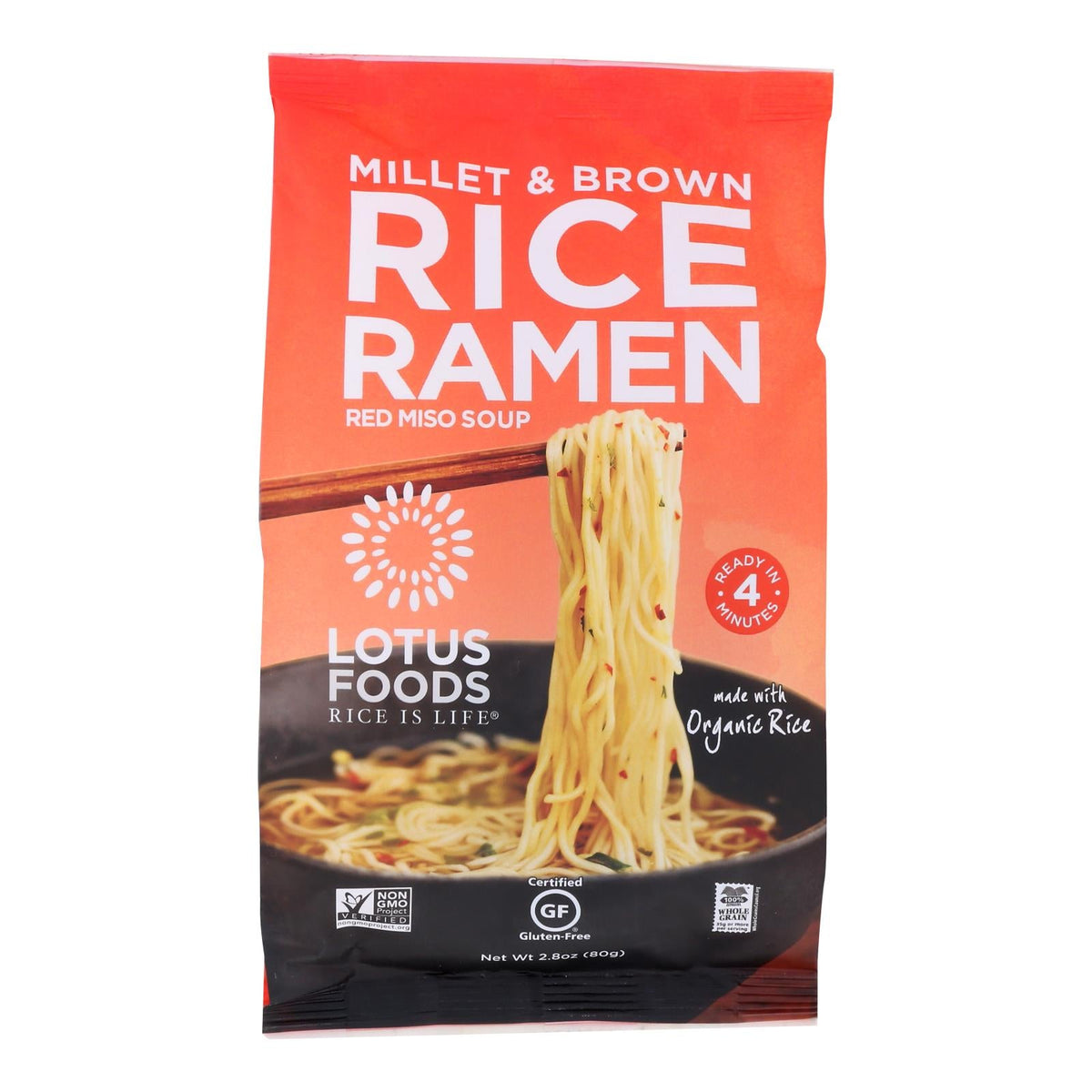 Organic Millet & Brown Rice Ramen with Miso, 2.8 Oz, 10-Pack
