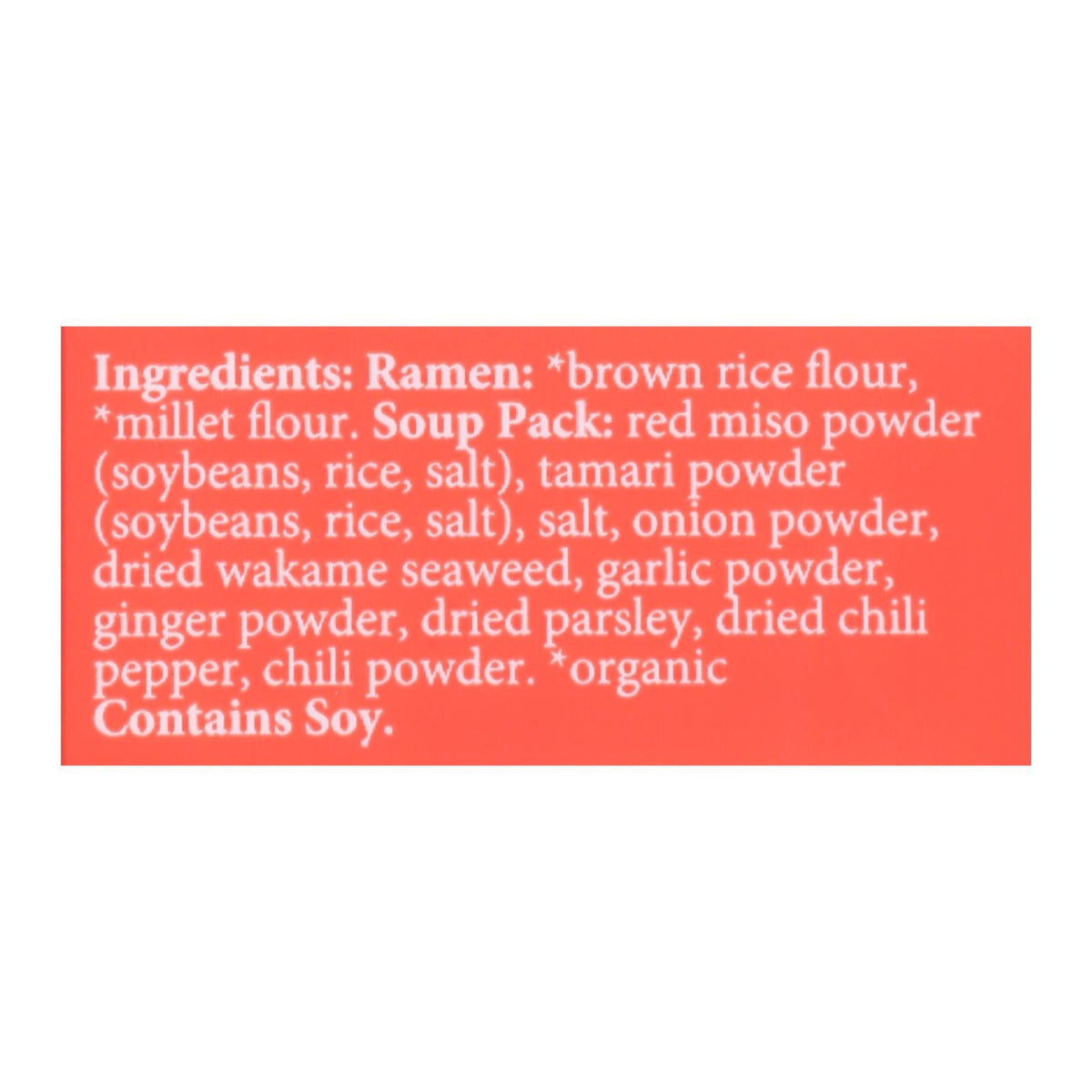Organic Millet & Brown Rice Ramen with Miso, 2.8 Oz, 10-Pack