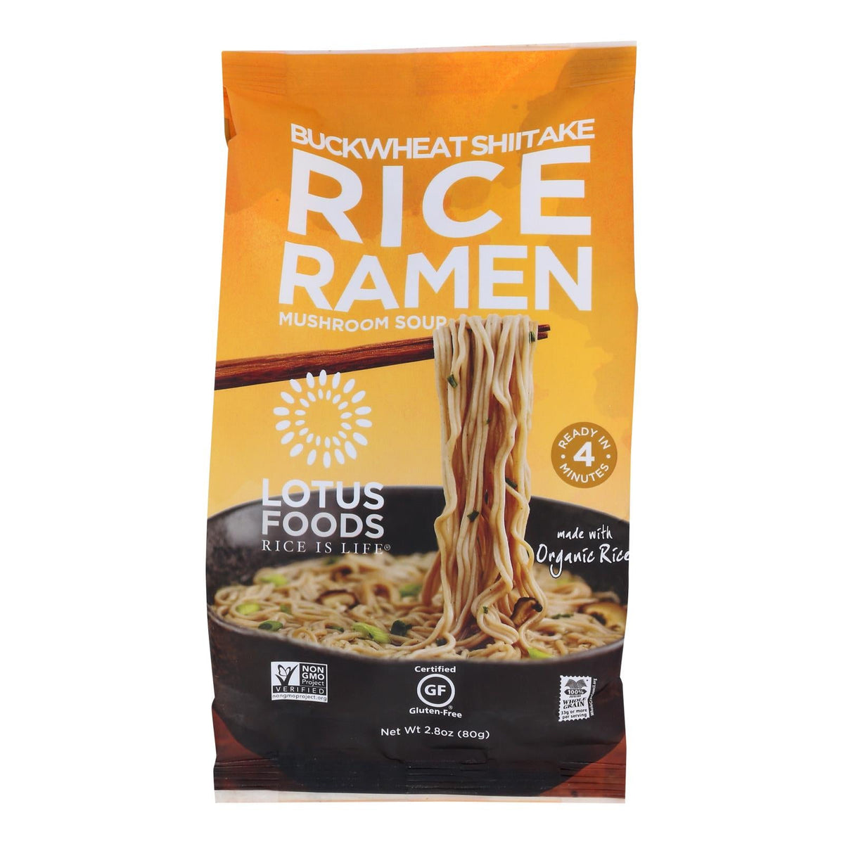 Lotus Foods Buckwheat Mushroom Ramen Soup, 10 Pack