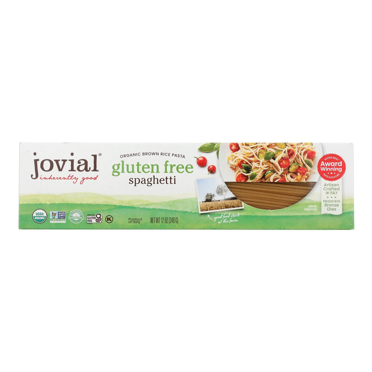 Jovial Organic Brown Rice Spaghetti, 12 Oz (Case of 12)