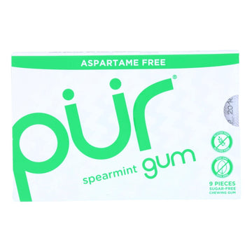 Pur Gum Spearmint 12-Pack, Aspartame-Free, 9 Pieces Each