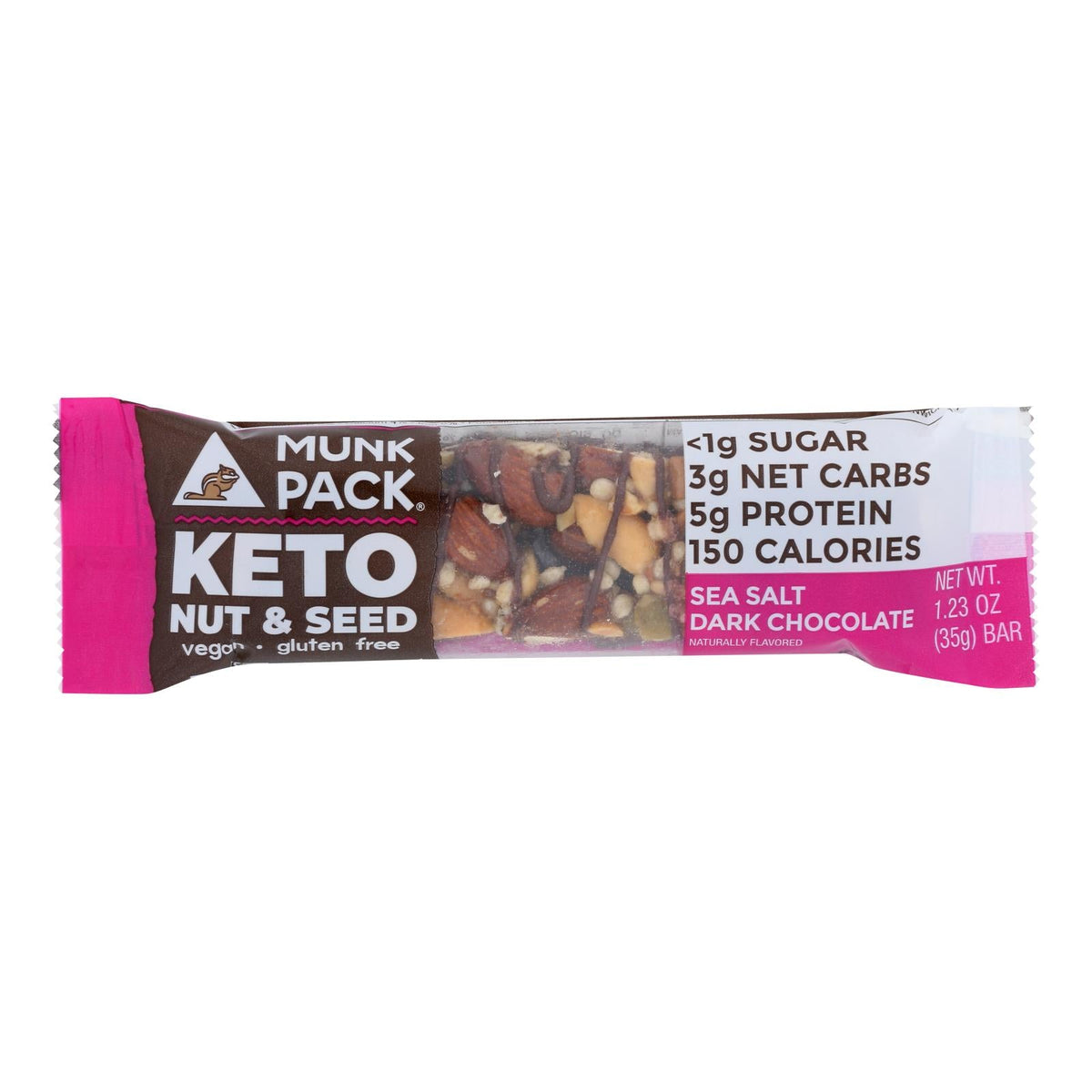 Munk Pack Keto Nut & Seed Bar Sea Salt Dark Choc 12ct