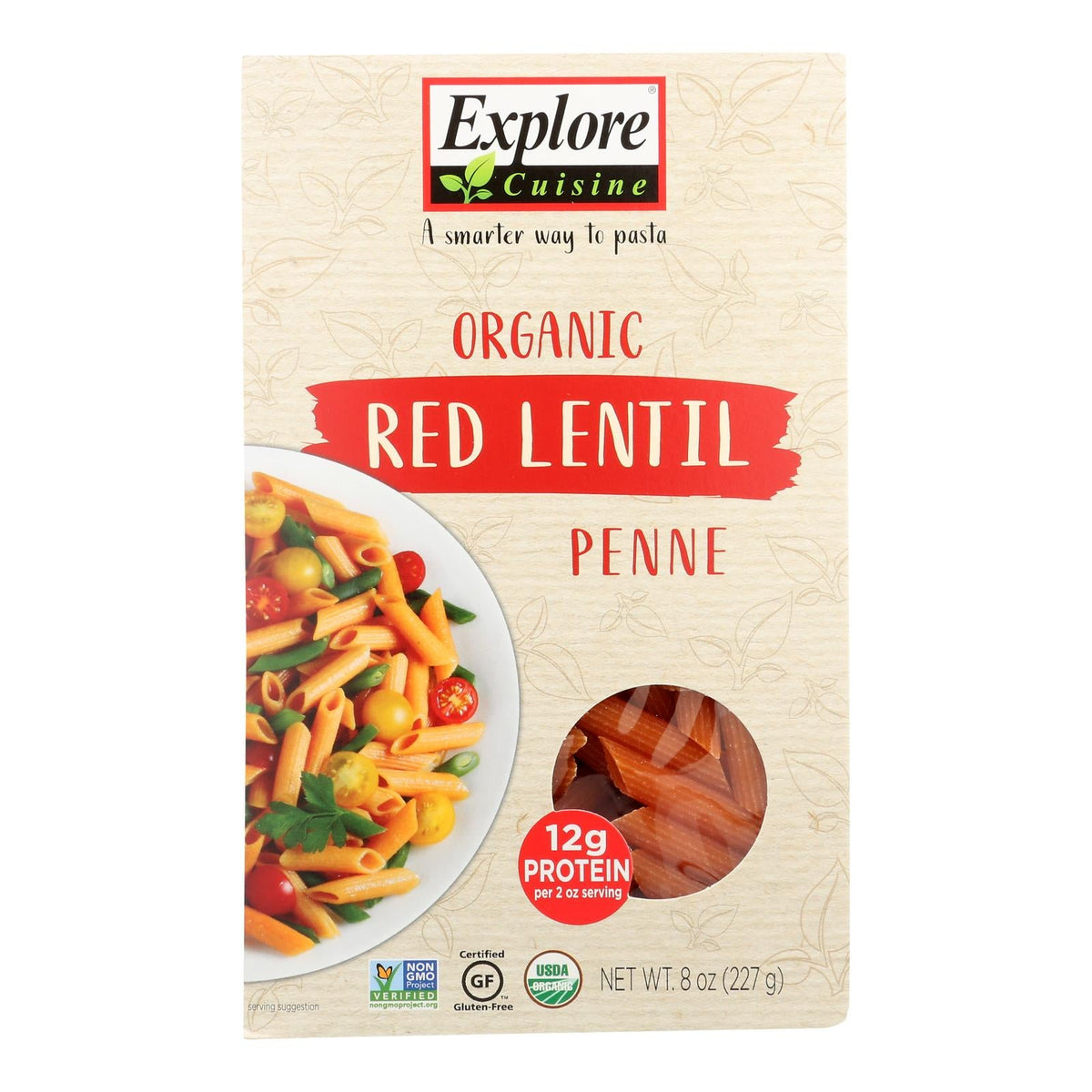 Organic Red Lentil Penne - Case of 6 - 8 Oz