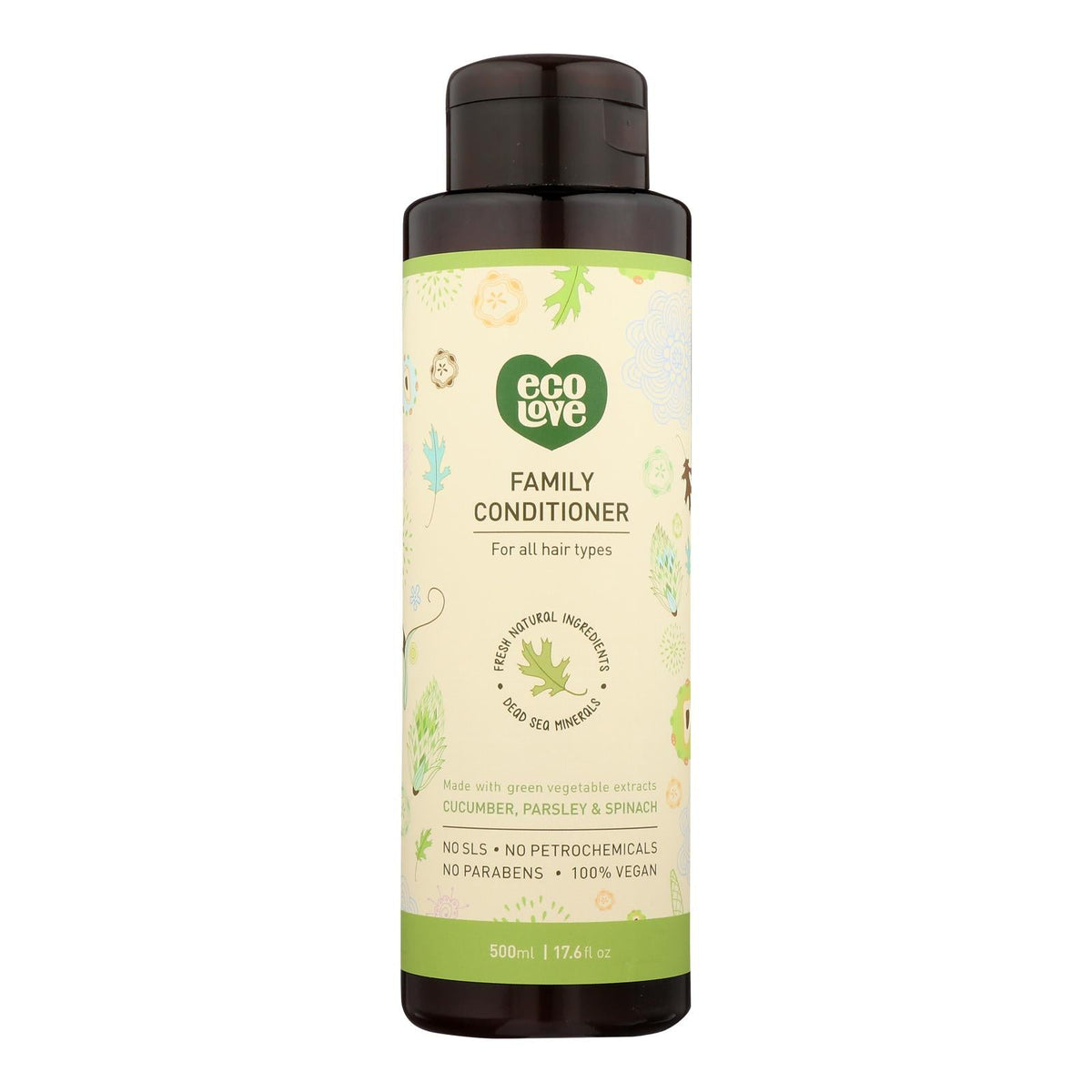 Ecolove Green Veggie Conditioner, All Hair Types, 17.6 Fl Oz