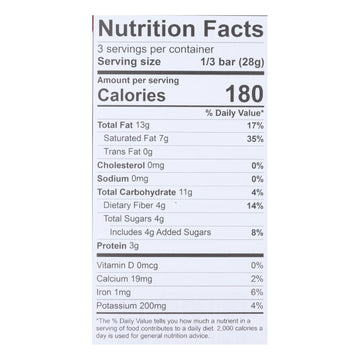 Theo Organic Dark Chocolate Bar 85% Cacao, 3oz, 12-Pack