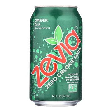 Zevia Ginger Ale Zero Calorie Soda, 24 Pack Cans