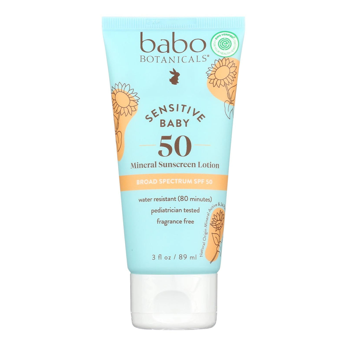 Babo Botanicals Baby Mineral Sunscreen SPF 50 - 3 Oz