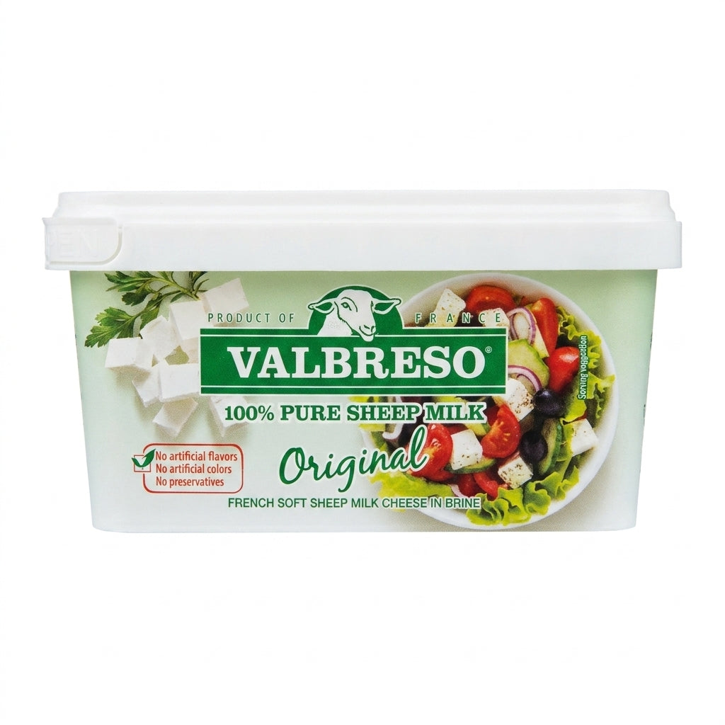 Valbreso Original Sheep Milk Feta 14.1 oz - French Soft Cheese in Brine