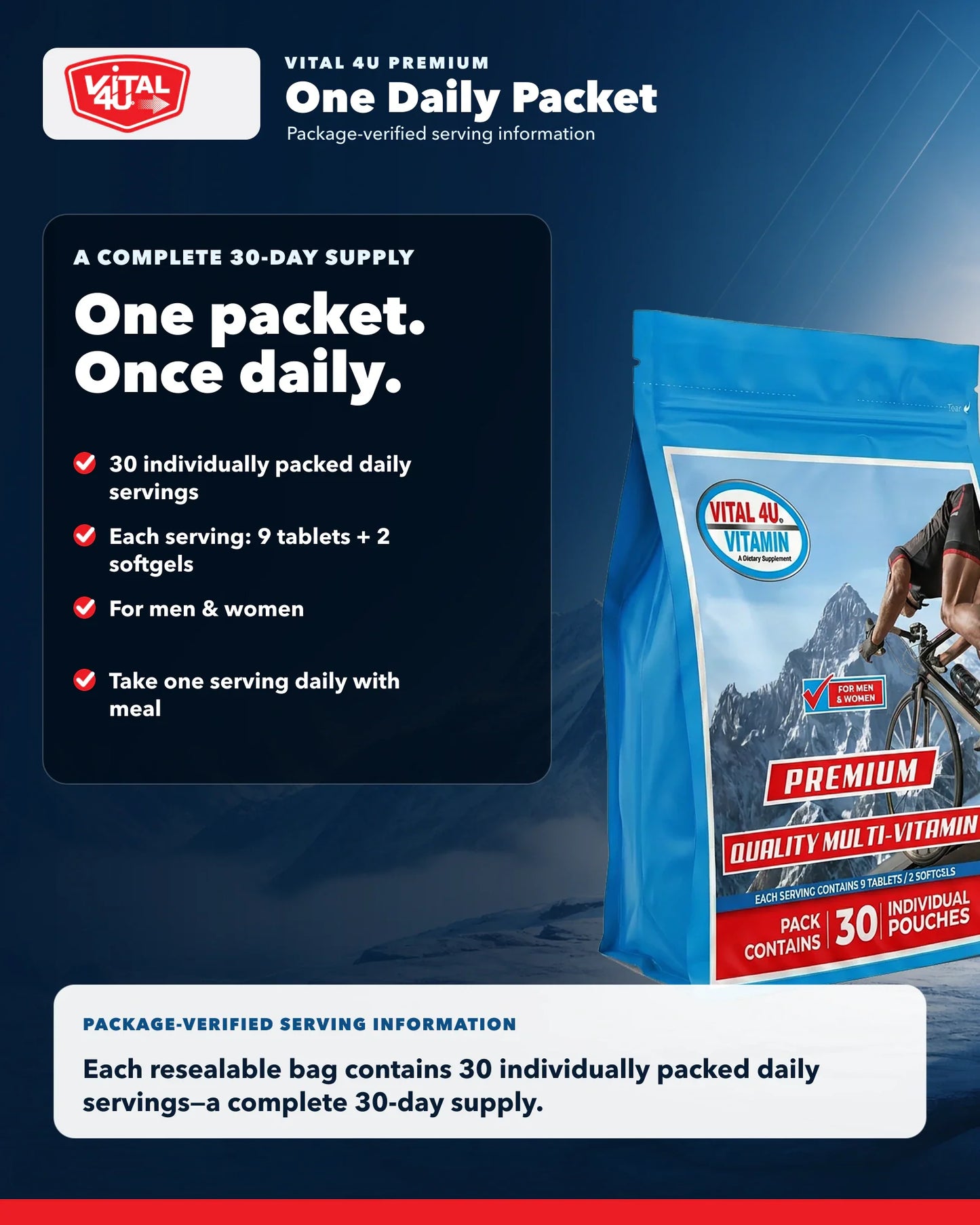 Vital 4U Premium 30-Day Multivitamin