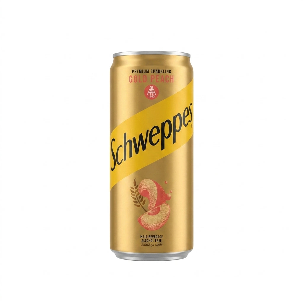 Schweppes Gold Peach 250ml - Premium Sparkling Malt Beverage